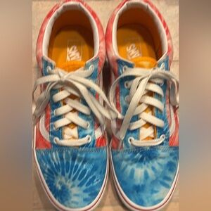 VANS Colorful Tie Dye Skate Sneakers Junior Size 7 Fits Ladies 8